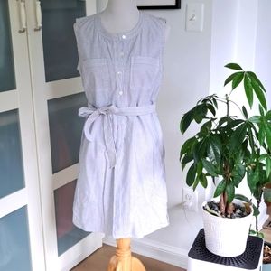 Vineyard Vines Seersucker Shirt Dress with Tie Belt - Size 8